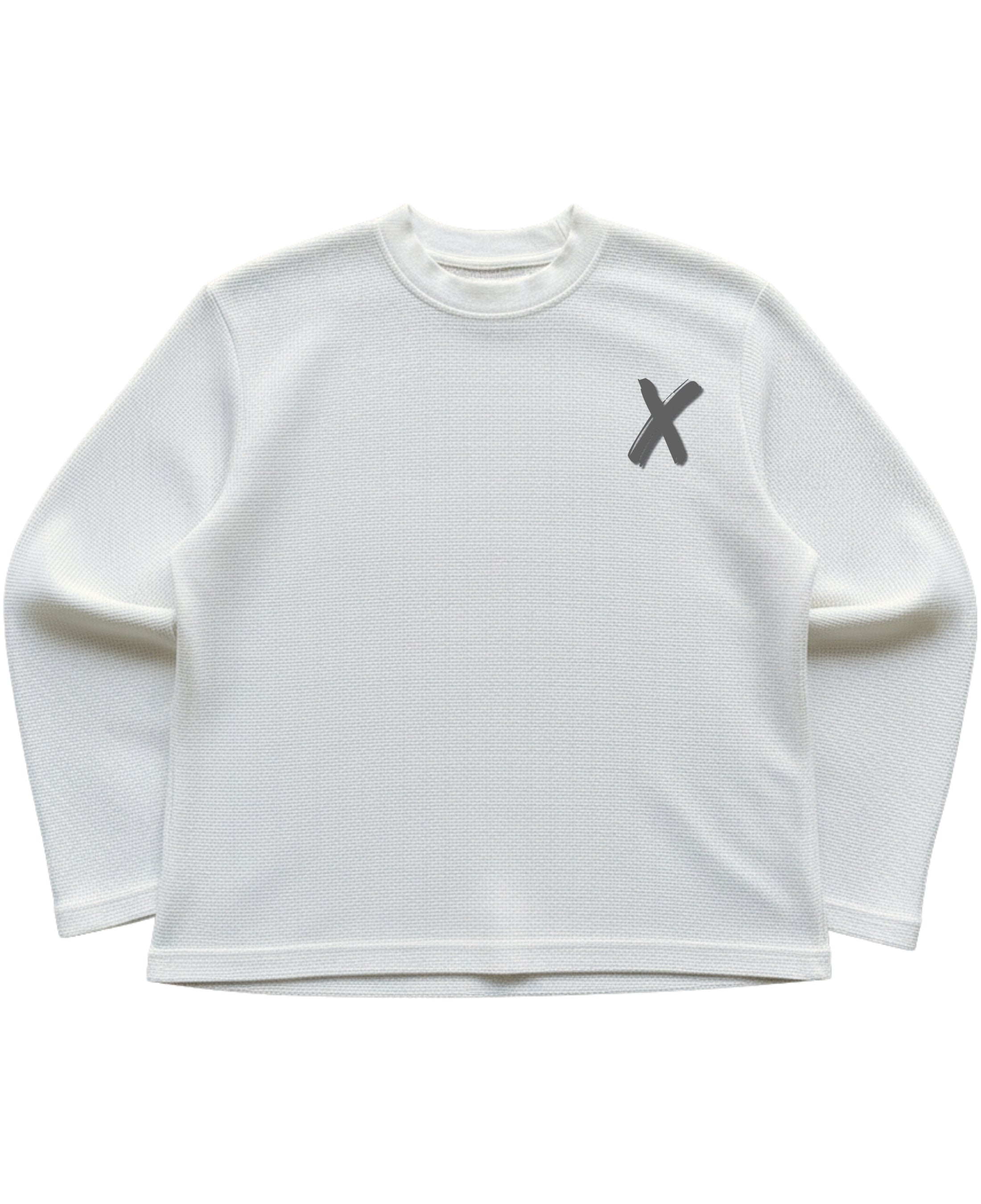 Off-white waffle knit oversized full-sleeve Front Design