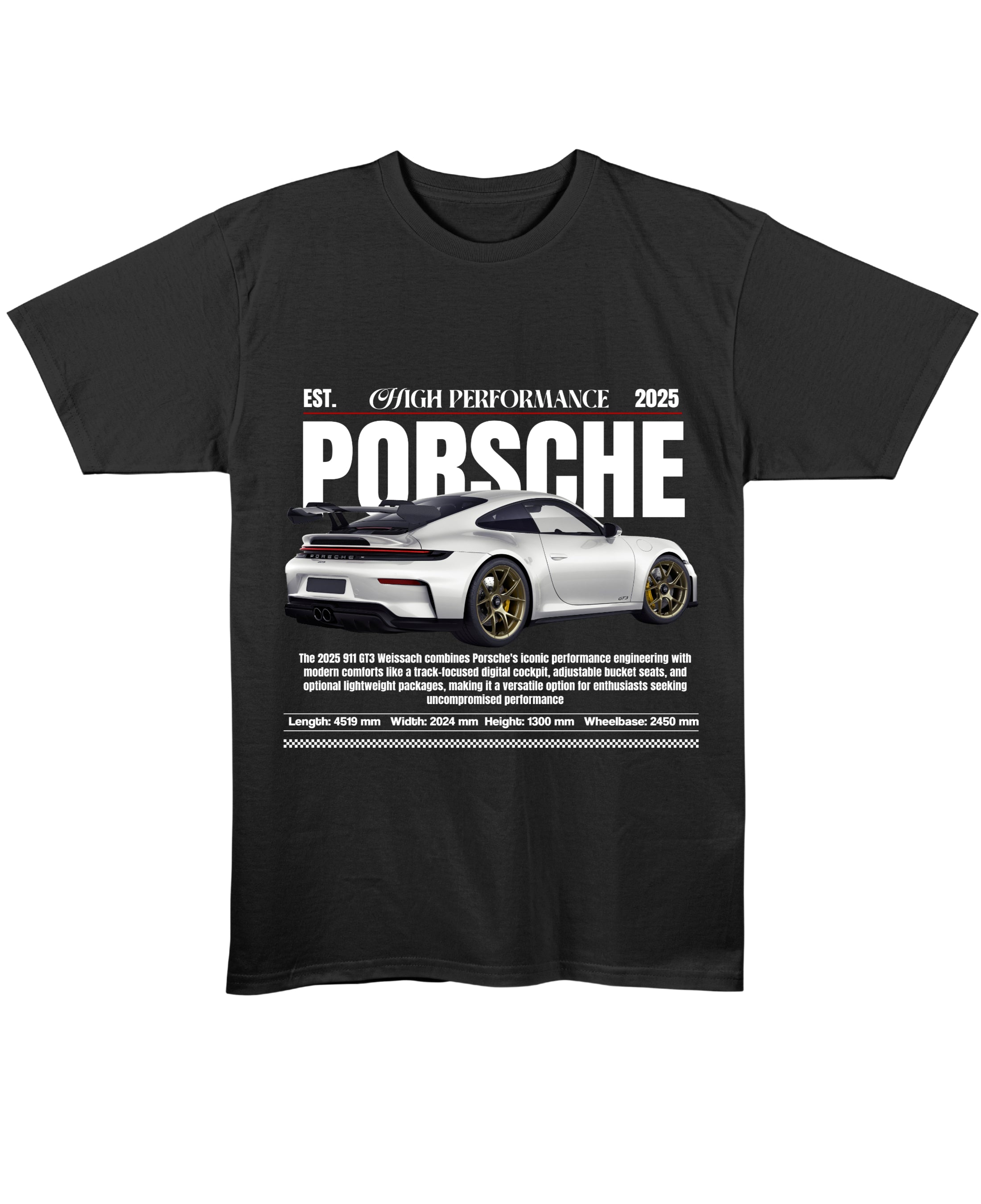 Black Regular Fit T-shirt Front Design