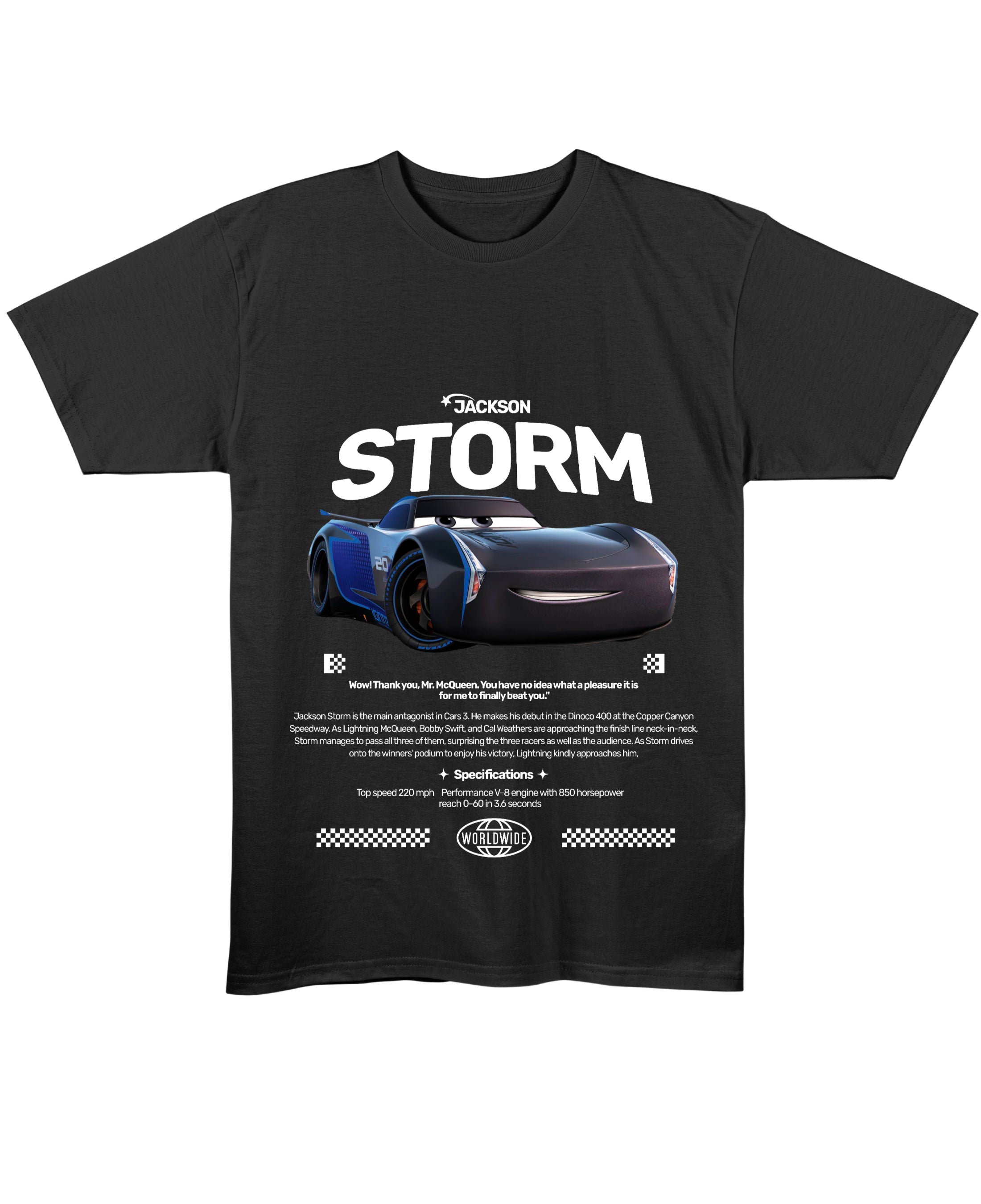 Black Regular Fit T-shirt Front Design