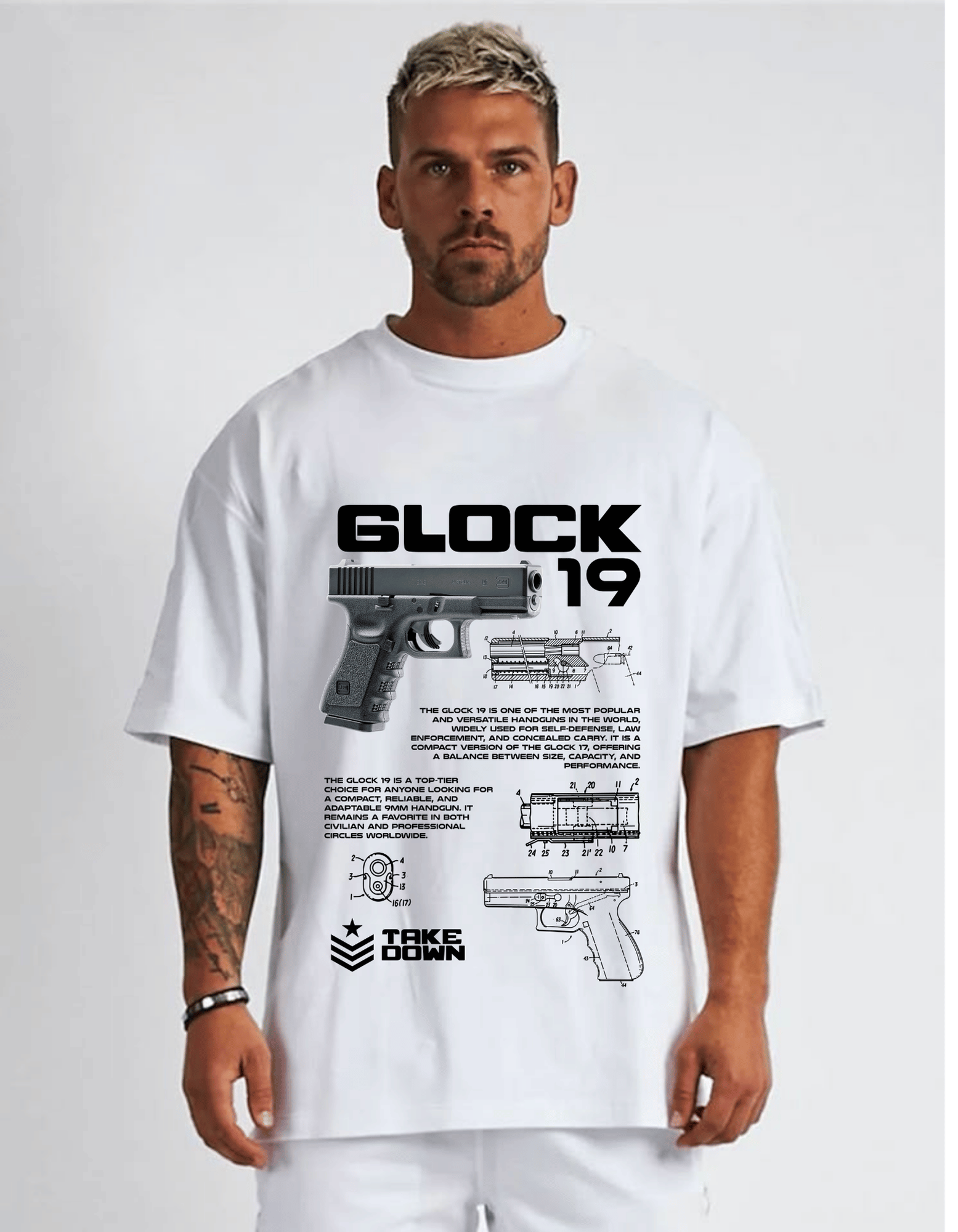 GLOCK 19 OVERSIZED TSHIRT FOR MEN