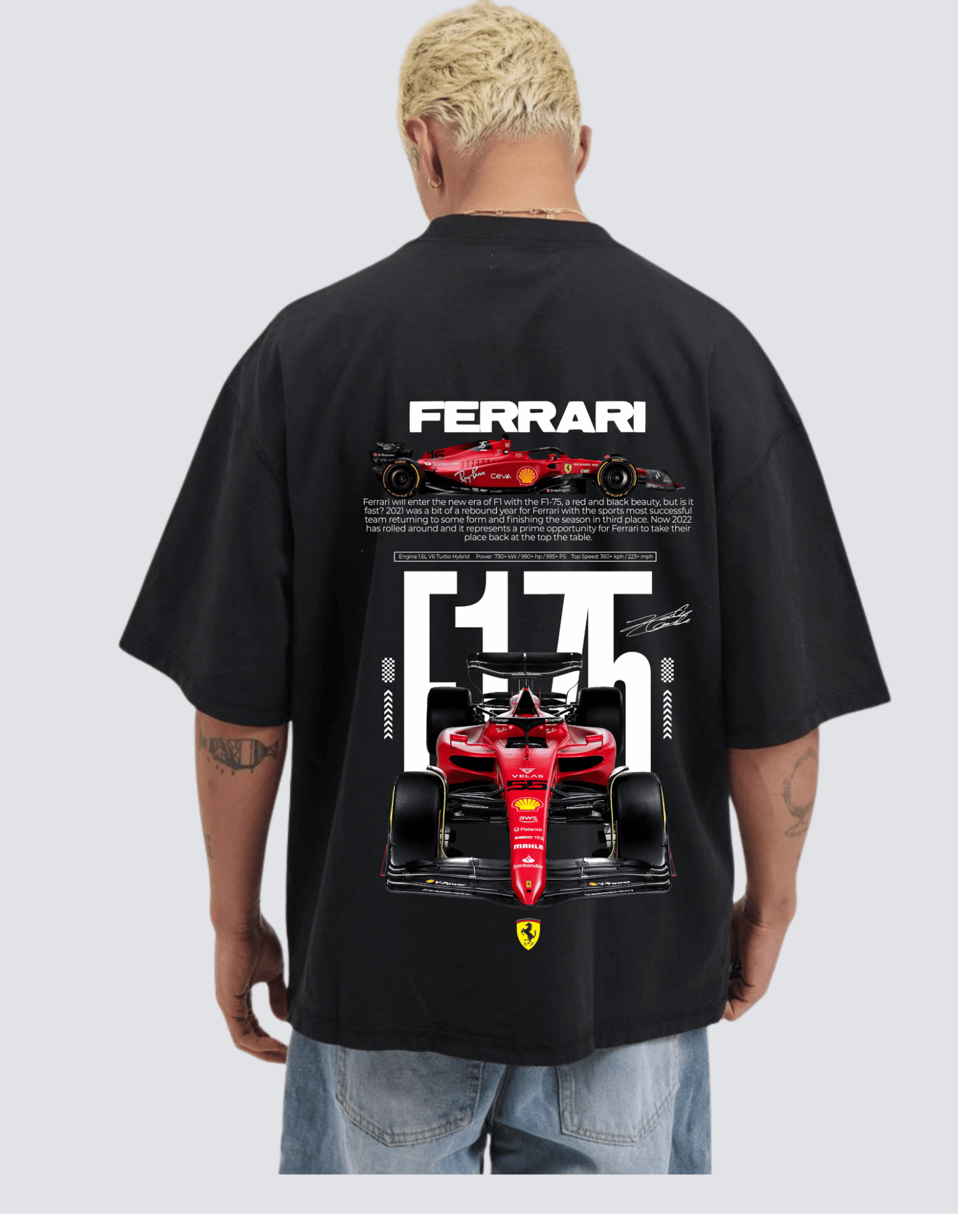 FERRARI E175 OVERSIZED T-SHIRT FOR MEN