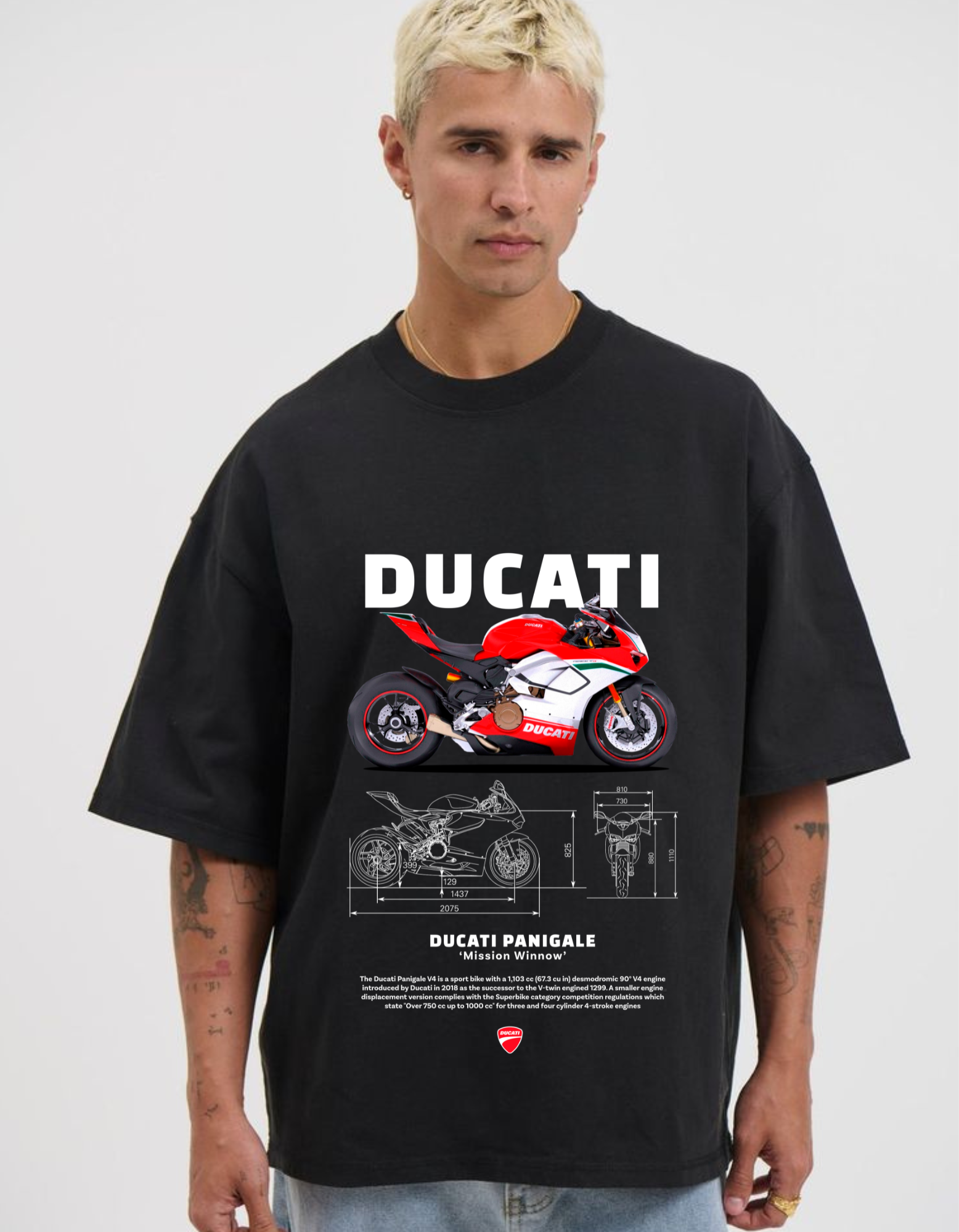 DUCATI BIKE OVERSIZED T-SHIRT FOR MEN
